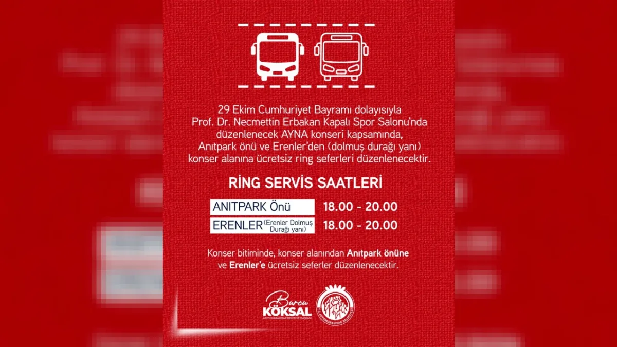Afyonkarahisar Belediyesi’nden Cumhuriyet Bayramı’na Özel Ayna Konseri ve Ücretsiz Ulaşım Müjdesi