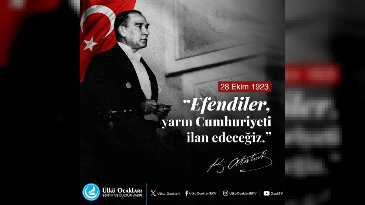 Afyonkarahisar Ülkü Ocakları’ndan 29 Ekim ve Cumhuriyet Vurgulu Tarihi Mesaj