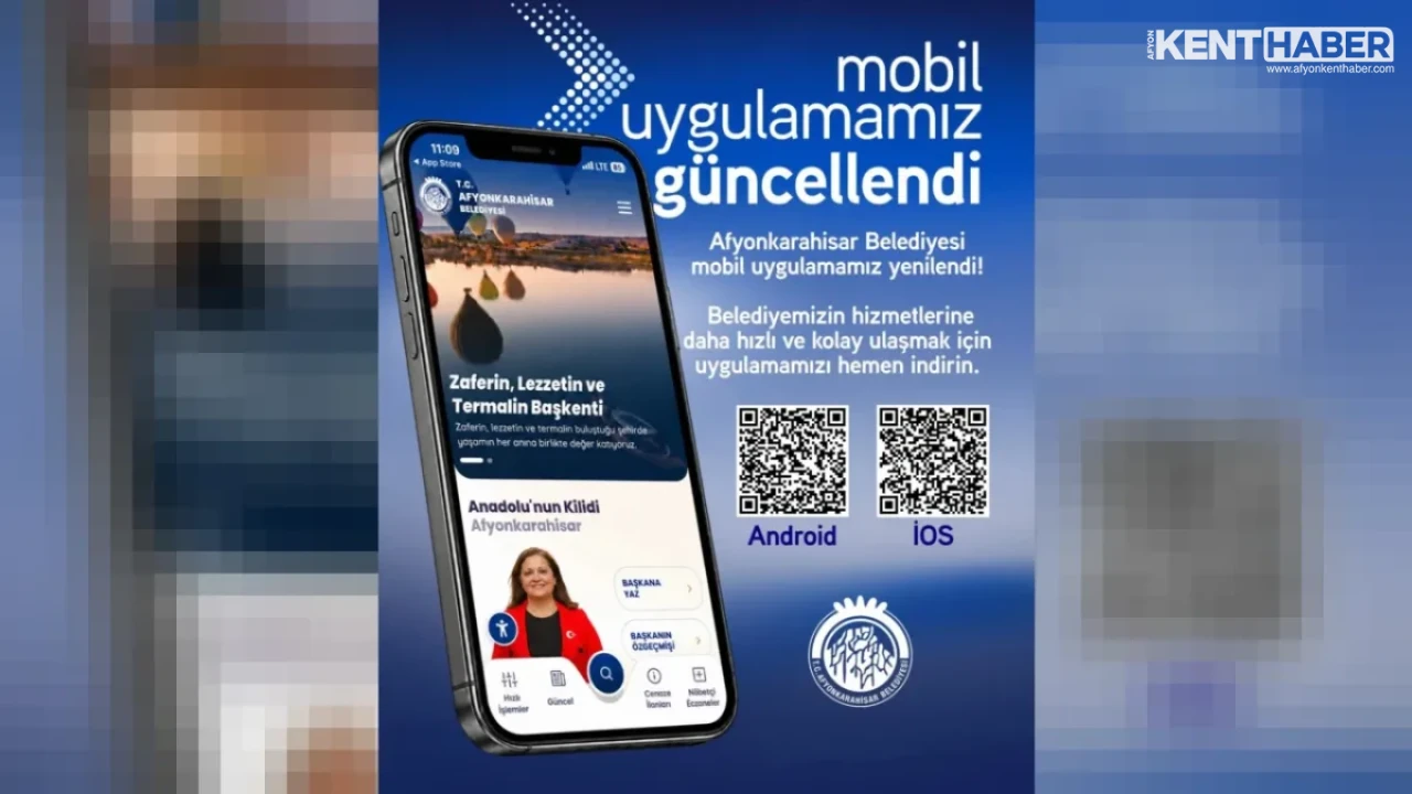 Afyonkarahisar Belediyemizin hizmetlerine daha kolay ve hızlı ulaşım sağlayabilmek için yenilenen mobil uygulamamızı indirebilirsiniz.