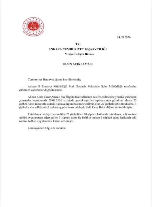 Alihan Kuriş Soruşturmasında Sıcak Gelişme: Ankara'da Gözaltına Alınan 20 Şüpheli Tutuklandı - Detay Görsel 2