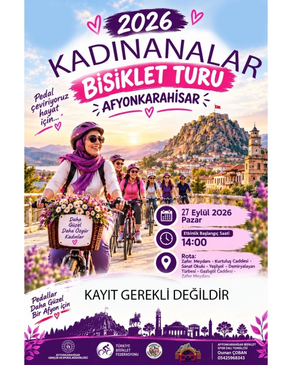 Türkiye Pedallıyor Etkinliği Afyonkarahisar’da 27 Eylül 2026 Tarihinde Düzenlenecek - Detay Görsel 2