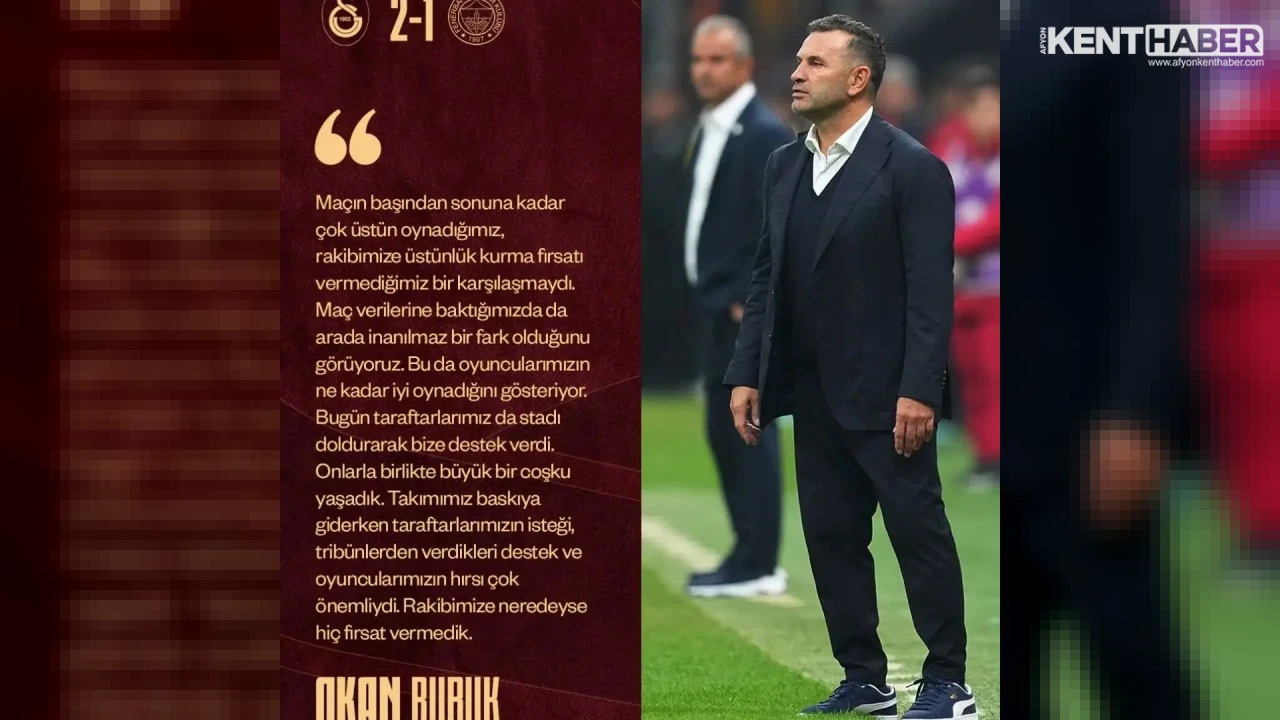 Galatasaray Teknik Direktörü Okan Buruk’tan Derbi Galibiyeti Sonrası Çarpıcı Değerlendirme