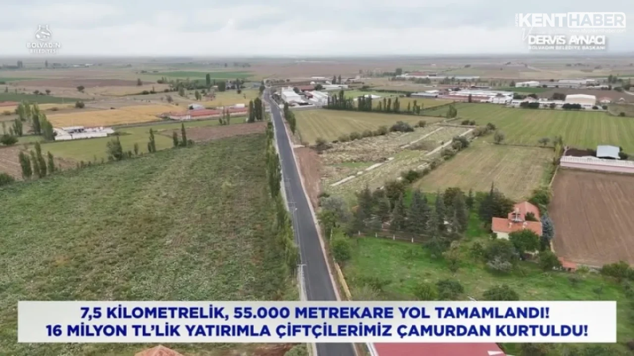 Bolvadin Tarihinde Bir İlk: Çiftlik Yolları 16 Milyon TL’lik Yatırımla Asfaltla Buluştu
