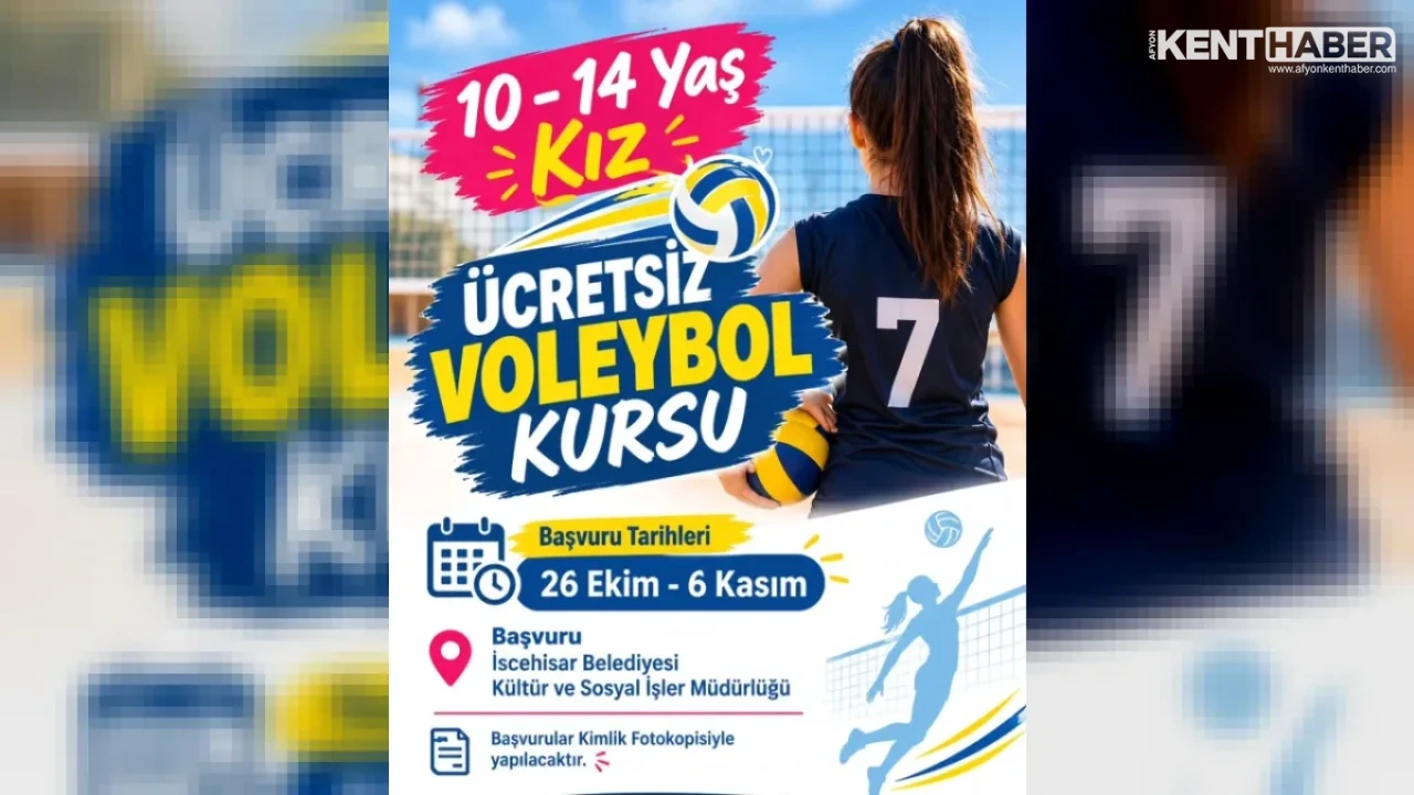 İscehisar Belediyesi’nden Kız Çocuklarına Yönelik Ücretsiz Voleybol Kursu Düzenlenecek