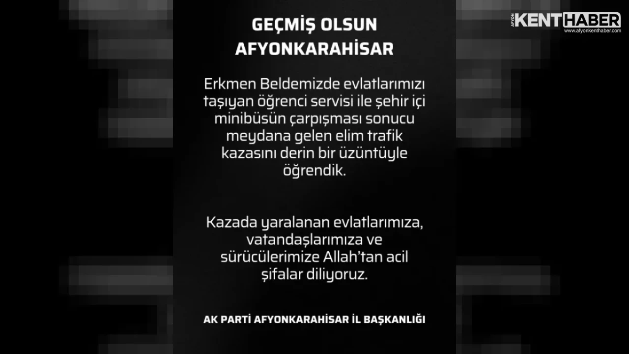 Afyonkarahisar Erkmen Beldesinde Öğrenci Servisi ile Minibüs Çarpıştı