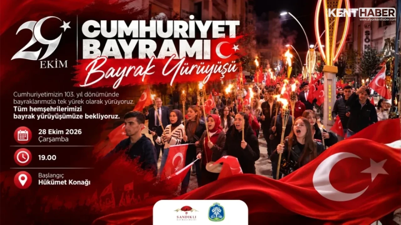 Sandıklı Belediyesi’nden 29 Ekim Cumhuriyet Bayramı’na Özel Coşkulu Bayrak Yürüyüşü