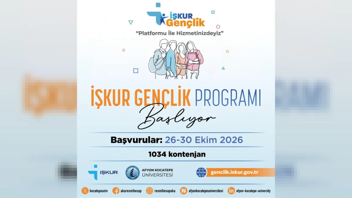 Afyon Kocatepe Üniversitesi’nde İŞKUR Gençlik Programı Başvuruları Başlıyor