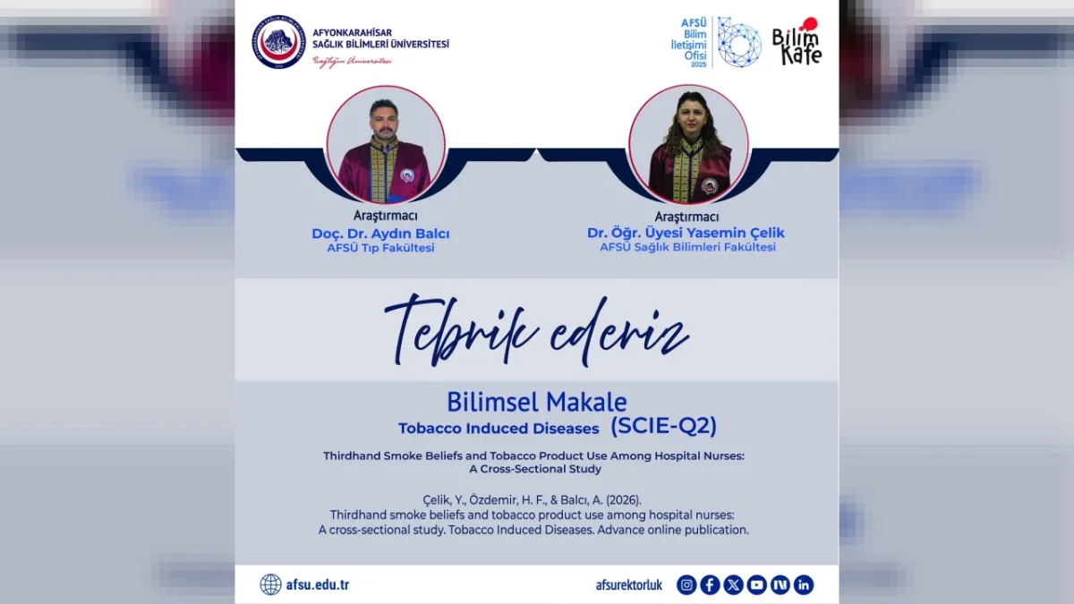 AFSÜ Akademisyenlerinden Uluslararası Bilim Dünyasında Büyük Başarı