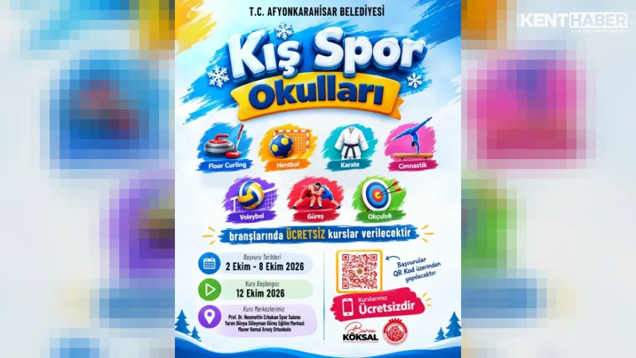 Afyonkarahisar Belediyesinden Ücretsiz Kış Spor Kursları Başvuruları Başlıyor