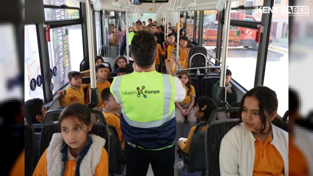 Konya’da Nezaket Otobüsü ile Çocuklara Trafikte Saygı Eğitimi